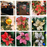 Triogift 2.7m LED Light Christmas Rattan wreath Luxury Christmas Decorations Garland Decoration Rattan with Lights Xmas Home Party