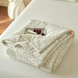 Triogift Summer Quilt Style Class A Knitted Aerobic Cotton Printed Soybean Quilt Summer Bedspread Home Textiles