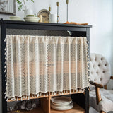 Triogift Cabinet Wardrobe Curtains for Kitchen Living Room Bedroom Home Decoration Short Curtain Japanese Style Small Floral Print Lace