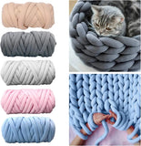 Triogift 500g DIY Pet Nest Thick Chunky Yarn Cotton Wool Tube Crochet Yarn Soft Bulky Arm Roving Blanket Hand Knitting Spin Coarse Thread