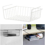 Triogift Kitchen Closet Shelves Cupboard Hanging Under Shelf Storage Iron Mesh Basket Cabinet Door Organizer Rack Desk Closet Holders