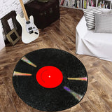 Triogift Black Interesting Living Room Large Area Round Carpets Bedroom CD Decoration Bedside Carpet Comfortable Plush Cloakroom Rugs