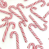 Triogift 5/10/20pcs Cute Polymer Clay Fake Peppermint Candy Canes Miniature, Cabochon, Kawaii Christmas Decorations Ornaments