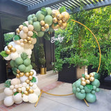 Triogift  40PCS Sage Green Gold White Latex Confetti Balloons Baby Shower Birthday Wedding Party Decorations Globos