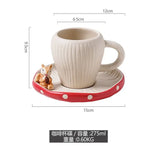 Triogift  -  Red Mushroom Coffee Cup Saucer Exquisite Ceramic Afternoon Tea Set Simple Home Teapot Breakfast Milk Mug Cartoon Dessert Plate