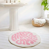 Triogift Pink Love Heart Bedroom Rug Cute Girl Room Carpet Round Mat Polyester Living Room Mats Fashion IG Decorative Home Bathroom Rugs