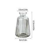 Triogift Decorative Flower Bottle Modern Mini Glass Vase for Flowers Transparent Bud Vase Designed for Living Room Decor Table Ornaments