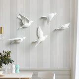 Triogift 5pcs 3D Pigeon Wall Hanging Wall Paste Creative Porch Sofa Background Wall Living Room Home Crafts Decoration