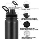 Triogift  -  1pc 32oz 1000ml Insulated Water Bottle Portable Stainless Steel Sports Cup Thermos Tumbler Coffee Travel Mug Vacuum Bottle