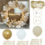 Triogift White Gold Balloon Garland Kit Birthday Baby Shower Balloons Arch Kit Latex Ballon Chain Wedding Party Decoration