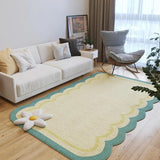 Triogift  Modern Irregular Living Room Decoration Carpet Japanese Bedroom Bedside Plush Carpets Simple Study Coat Closet Fluffy Soft Rug