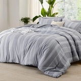 Triogift Comforter Set, Striped Bedding Set All Season, Bed in a Bag with Comforter, Sheets, Pillowcases & Shams, Twin, Cal King