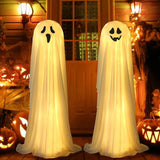 Triogift 85CM /165CM Outdoor Halloween LED Decoration for Front Porch Patio Spooky Easy to Assemble Halloween Ghosts