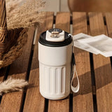 Triogift  -  1pc Travel Mug With Temperature Display 15.22oz Stainless Steel Vacuum Cups Portable Coffee Cups Summer Winter Drinkware Gifts