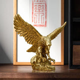 Triogift Eagle Resin Golden Eagle Statue Art Animal Model Collection Ornaments Wine Cabinet for Home Office Desktop Feng Shui Decor Gifts