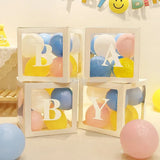 Triogift Transparent Balloon Letter Box Baby Shower Decoration Birthday Wedding Custom Name Balloon Box 1st Birthday Party Decorations