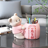 Triogift  Bear Penholder Decoration Home Decoration Light Luxury High end Living Room Makeup Brush Storage Children's Room housewa