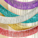 Triogift Foil Fringe Tinsel Garland Creative 2M 4 Layers Foil Banner Birthday Party Wedding Decoration Christmas Home Wall Decor