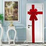 Triogift 24X33CM Hanging Door Bow Ribbon Big Red Bows for Wedding Christmas Holiday Front Door Party Home Decorations DIY Supplies