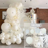 Triogift Butterfly Pure White Matte Ballon Arch Garland Kit Transparent Latex Balloon Wedding Kids Birthday Baby Shower Decoration