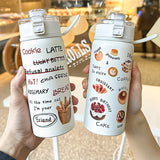 Triogift  -  Kawaii Cake Thermal Water Bottle Tumbler Cute Stainless Steel Flask Thermos With Filter For Coffee Tea Kawaii Cups Gift 530ml