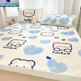 Triogift High-end Cartoon Breathable Cooling Mat for Bed High-quality Ice Silk Summer Mats and Pillowcase Air Conditioning Cool Pad Queen