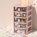 Triogift Small Desk Organizer Storage Drawers Desk Storage Box 4 Tier Clear Cosmetic Makeup Organizer for Arts Crafts Stationary Cosmetic