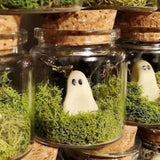 Triogift Ghosts In A Jar, Luminous Ghost Figurines With Moss In Glass Dome Decor, Adopt A Pet Ghost Glow In The Dark Novelty Spooky Decor