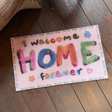 Triogift Cartoon Door Mats Letter Pattern Dirt-resistant Foot Mat Pink Cute Easy-to-care Carpet Non-slip Wear-resistant Balcony Rug Ковер