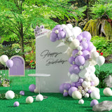 Triogift 97pcs - White Purple Latex Balloon Arch Set Birthday, Wedding, Anniversary, Celebration, Party Decoration