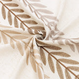 Triogift Embroidered Leaf Tablecloth Thick Cotton Linen Dust-Proof Table Cover for Kitchen Table Decoration Perfect Decor Dining Table