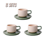 Triogift  -  3 Sets Coffee Cups Set Ceramic Cups and Saucers Set Family Tea Cup Set Cups and Mugs Drinkware  British Coffee Cups