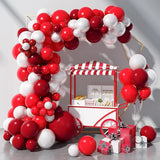 Triogift Double Red Balloons Garland Red White Latex Balloon Arch Kit Valentine's Day Decor Wedding Anniversary Bride Shower Decoration