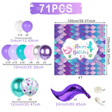 Triogift Macaron Purple Green Blue Latex Balloons Mermaid Arche Ballon Anniversaire Happy Birthday Globos Party Decoration Girl Arch Kit