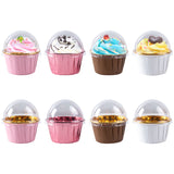 Triogift  25/50pcs Foil Cupcake Liners Heat Resistant Aluminum Cake Cups Round Baking Cups with Lids Kitchen Wedding birthday Party Supply