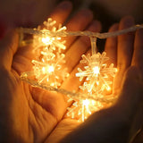 Triogift  Christmas Snowflake String Lights LED Fairy Lights USB/Battery Powered Garland 2024 New Year's Wedding Party Xmas Decorations