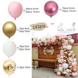 Triogift Boho Dusty Retro Pink Balloons Garland Arch Kit Bride Wedding Birthday Party Decoration Girls Baby Shower Rose Gold Ballon Chain