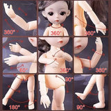 Triogift  17cm BJD Doll and Clothes Multiple Removable Movable Joints Mini Girl Doll 3D Eyes Doll Girl Dress Up Birthday Gifts