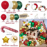 Triogift Christmas Balloon Set Candy Cane Aluminum Red Green Christmas Tree New Year Party Balloon Chain Arch Decoration Supplies Gifts