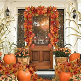 Triogift 2M Artificial Fall Maple Leaf Garland Fake Plants Autumn Decor Leaves Vine for Thanksgiving Halloween Festivals Wedding Decora