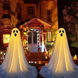 Triogift 85CM /165CM Outdoor Halloween LED Decoration for Front Porch Patio Spooky Easy to Assemble Halloween Ghosts