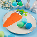 Triogift  2/4/6pcs Easter Knife Fork Bags Felt Carrot shape Cutlery Holder Bag for Easter Party Table home Decorations Tableware Organizer