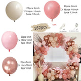 Triogift Boho Dusty Retro Pink Balloons Garland Arch Kit Bride Wedding Birthday Party Decoration Girls Baby Shower Rose Gold Ballon Chain