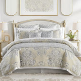 Triogift  2 Shams & Bed skirt Bed Linen Set Jacquard Floral Medallion Comforter Sets Comforter Queen Bedding Home Freight free.