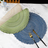 Triogift 8PCS Decor Table Products Woven PlacematS Heat MATS  Round Tables  Placemats Coasters Party Wedding Home Decoration Props