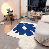 Triogift Klein Blue Large Area Living Room Carpet Comfortable Soft Bedroom Rug Fluffy Modern Home Decoration Aesthetics Coffee Table Rugs