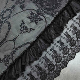 Triogift  1PC Black Side Lace Sheer Curtain for Living Room Voile Drape Kitchen Window Treatment Grommet Ring Custom