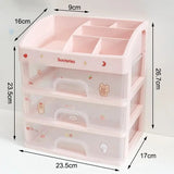 Triogift 1PC Simple And Transparent Drawer Storage Box Cosmetics Arrangement Student Dormitory Desktop Shelf Send Stickers