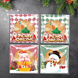 Triogift 100pcs Christmas Cookie Candy Bags Self Adhesive Gift Packaging Biscuit Snack Bag New Year  Noel Navidad Xmas Party decor