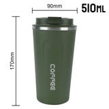 Triogift  -  1pc 380ml 510ml Coffee Mug for Tea Water Coffee Car Thermos Cup Leak_Proof Travel Thermo Cup Double Stainless Steel Thermo Cafe